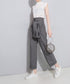 Button Belt Tapered Pants
